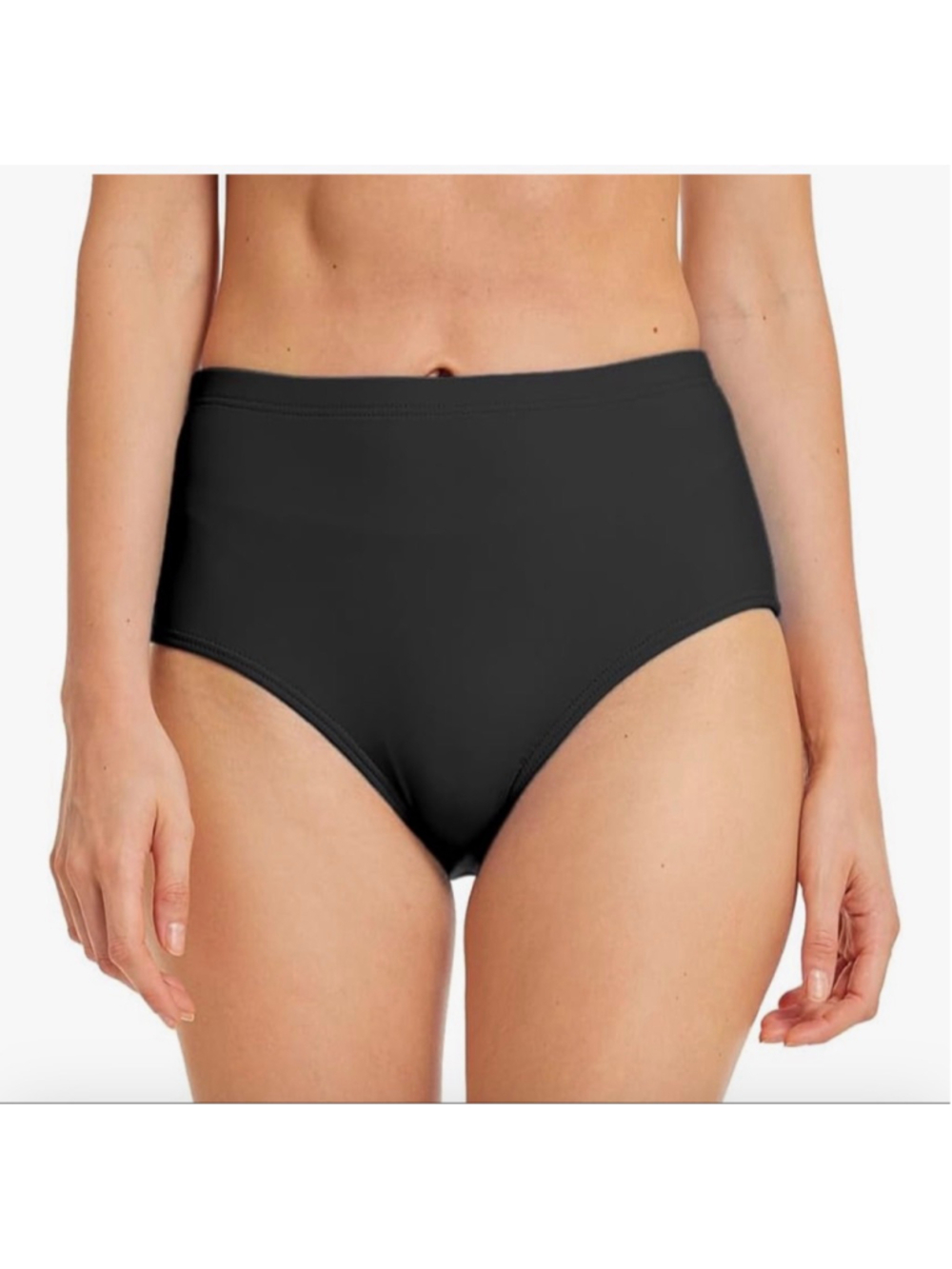 NEW Swim Bottom High Waist Retro Basic Full Coverage Bikini Briefs S